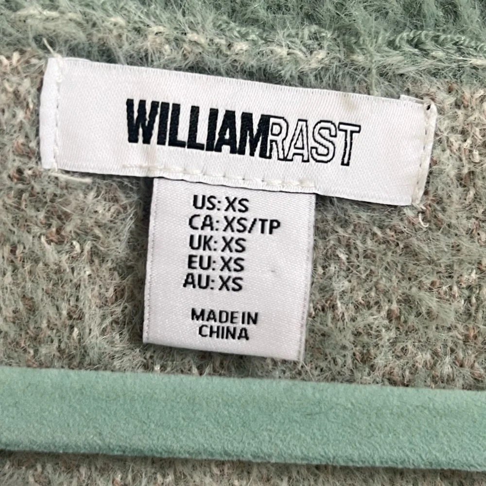 XS William Rast sweater vest argyle super soft green mint white pattern